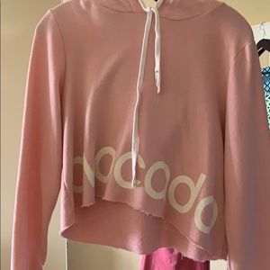 Avocado Pink Cropped Sweatshirt
